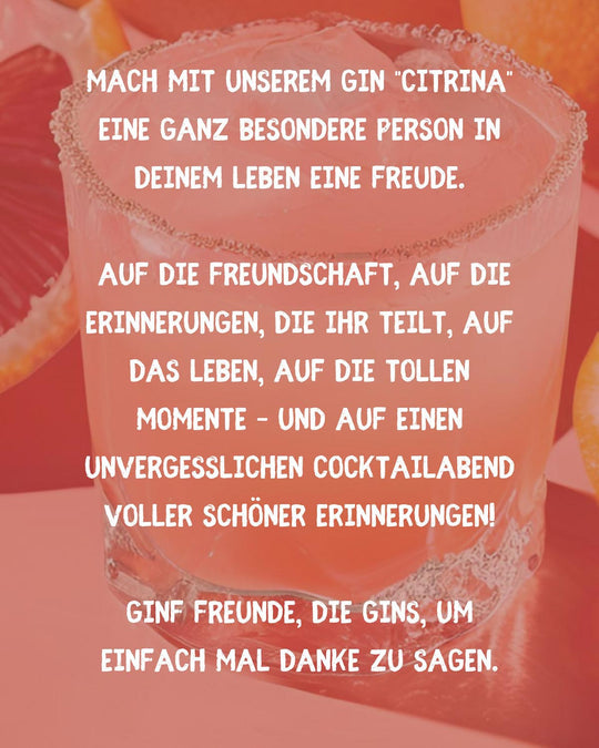 Grapefruit-Blutorange Gin - GinFreunde - Citrina Gin Freunde